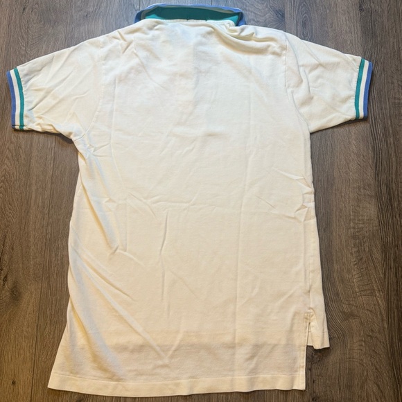 VTG 70s-80s Lacoste Grand Patron Men's White Polo Shirt with Blue and Green Trim - Picture 8 of 9